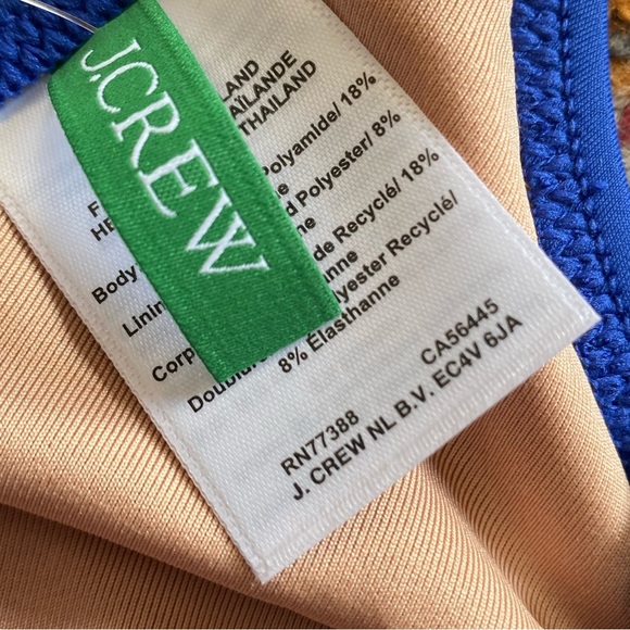 J. Crew Blue Heritage Scoop Neck Bikini Top NEW Women’s Size Medium - Picture 3 of 5